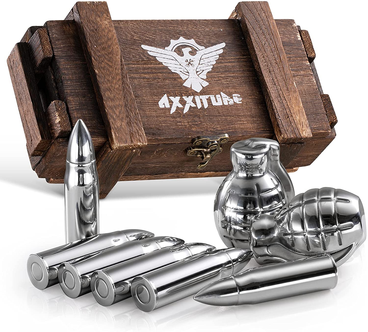 China Supplier Marble Floor Medallion - Whiskey Stone Bullets Gift Set  Stainless Steel Bullet shaped Whiskey Stones in a Wooden Army Crate – Shunstone