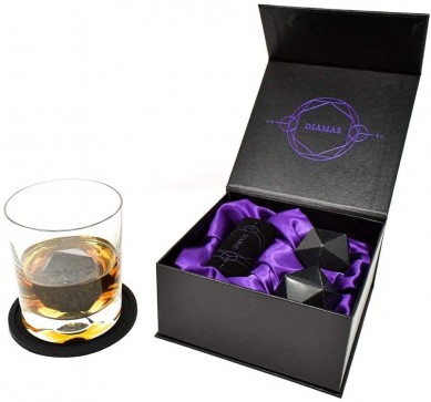 Good quality Whiskey Stones Gift -
  Handcrafted Premium Granite whiskey stone Chilling Stones  Handmade Silk Lined Modern Magnetic  Box Set – Shunstone