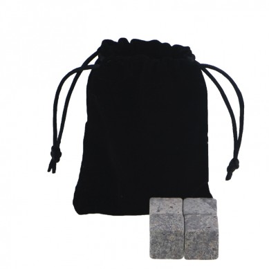 Ensemble de whisky chaud Whisky Stones avec sac en velours noir