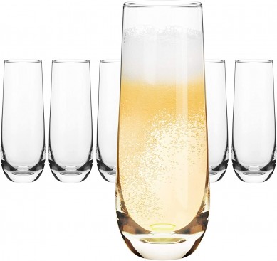 Stemless champagne glass Crystal champagne flutes Set champagne coupe glass Gift for Wedding