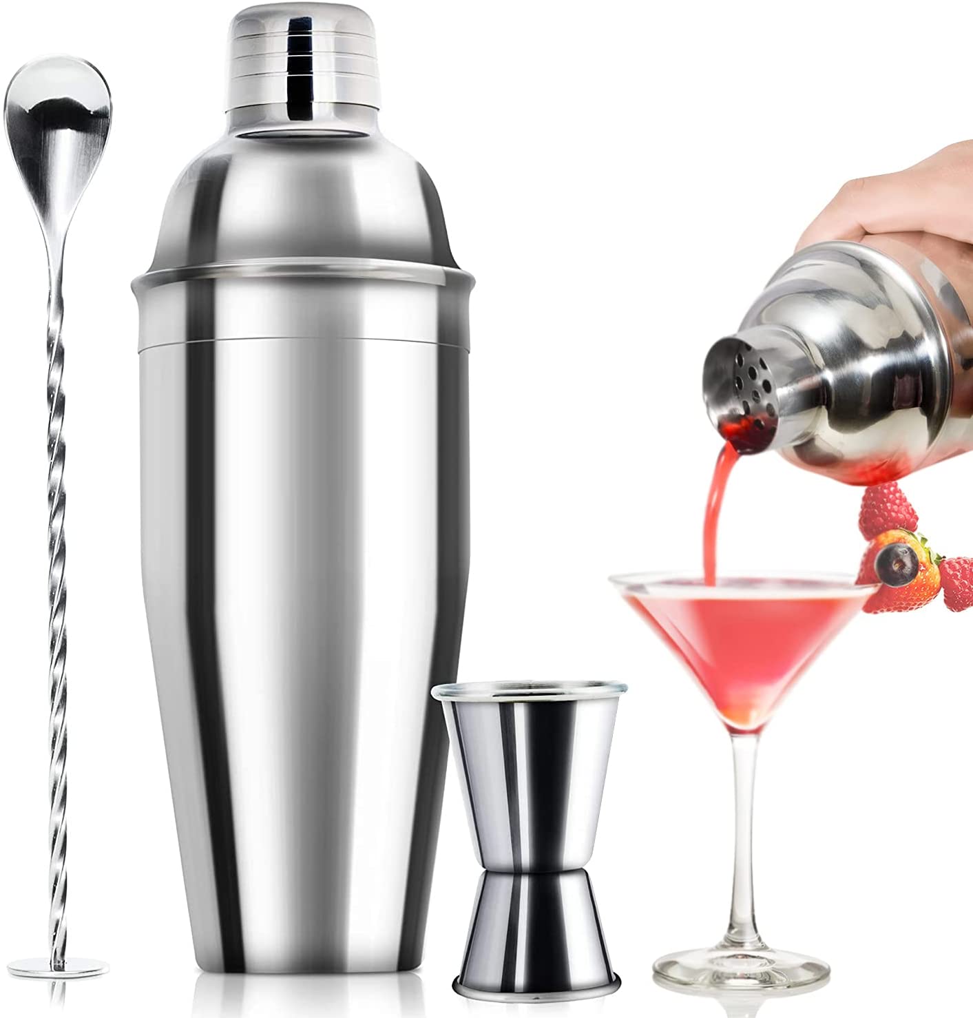 Excellent quality Whiskey Stones Gift Set - Cocktail Shaker Bar Set Professional Margarita Mixer Drink Shaker Measuring Jigger Mixing Spoon – Shunstone