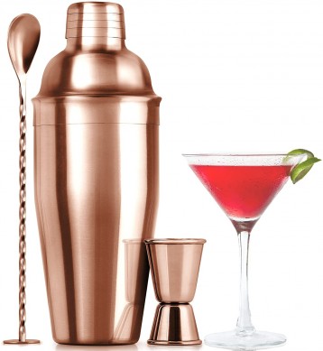 Large rose golden Stainless Steel Cocktail shaker Mixer Jigger Cocktail Spoon Bar Shaker Kit