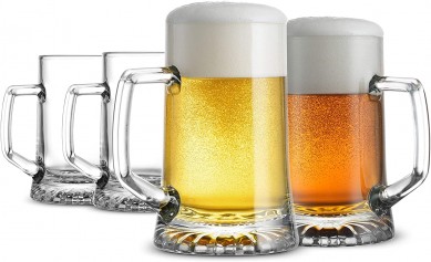 Solid Heavy Large Beer Glasses with Handle