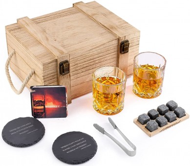 Whiskey Stones Whiskey Glasses Set Cool Stuff Bar Accessories Reusable Ice Cubes Men  Birthday Gift