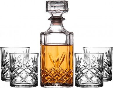 Crafted Glass Decanter Whisky Glasses Set  Elegant Whiskey Decanter  Exquisite Cocktail Glasses