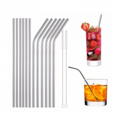 2019 trending amazon shopping stainless steel drinking straws  with Cleaning Brush