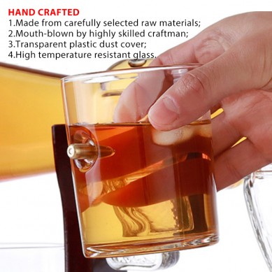 Best selling label glass decanter of gun oversales for drinking