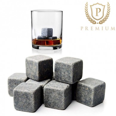 Whiskey Stones Set of 9 Reusable Ice Cubes for Drinks Chilling Stones Natural Soapstones