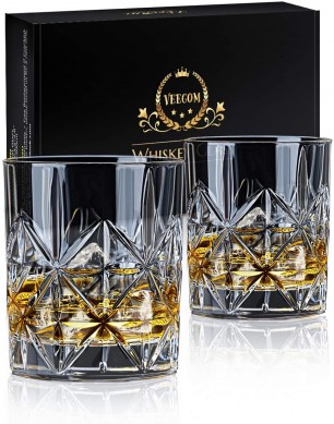 Lead free Glasses Thick Bottom Bourbon Glasses Tumbler gift box for Home Bar