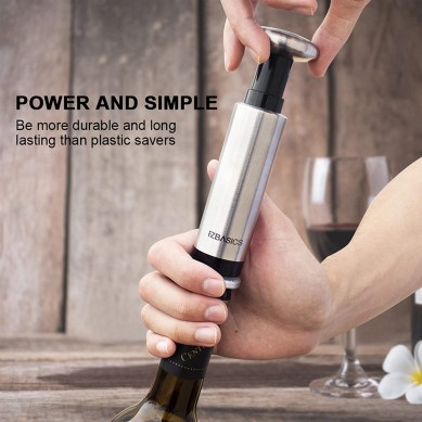 Chinese factory Wine Saver Stainless Steel Pump with Vacuum Bottle Stoppers