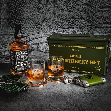 Old Fashioned Whiskey Glasses Set of stainless bottle bullet shape whiskey stone