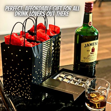 Luxury Whiskey Stones Gift Boxed Set Reusable Stainless Steel Ice Cubes for drinking