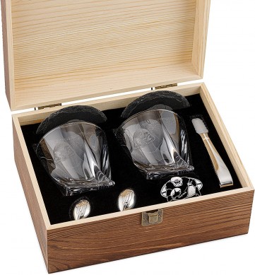 Stainless Steel  Whiskey Stones twisted whisky glass Luxury Wooden Gift Box Christmas gift set