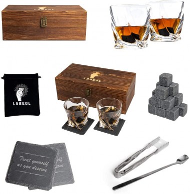 Whisky Stones and Glasses Gift Set Whisky Whisky Rock Glasses Slate Coasters Christmas  Gifts