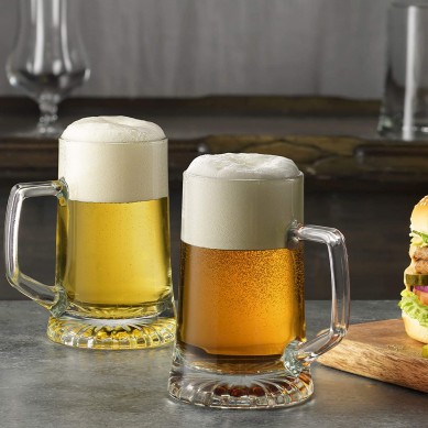Solid Heavy Large Beer Glasses with Handle