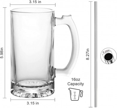Classic Beer Glasses For Freezer Beer Cups Pub Drinking Mugs Beer Stein Water Cups Juice Cup For Bar