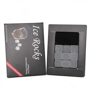 umthengisi Best Amazon 9 iiPC of ebandayo iwhisky kwamatye Gift Box ice cube Made ka 100% Soapstone Pure