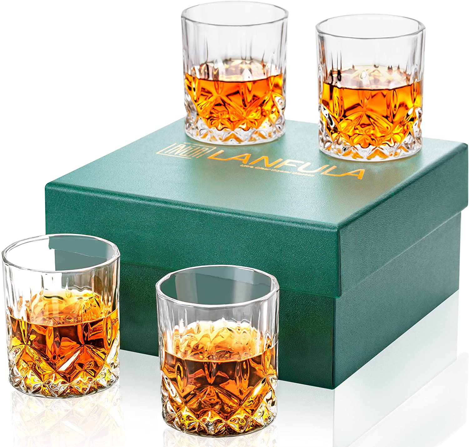 8 Year Exporter Steel Ice Cubes - Premium 10 Oz Crystal Rocks whiskey Glasses Lowball Tumbler For Bourbon – Shunstone