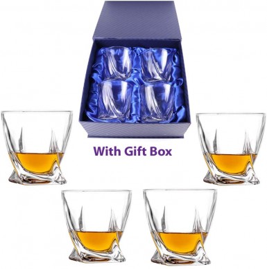 Crystal Lead Free Old Fashioned Crystal Whisky Glass sa kahon ng regalo