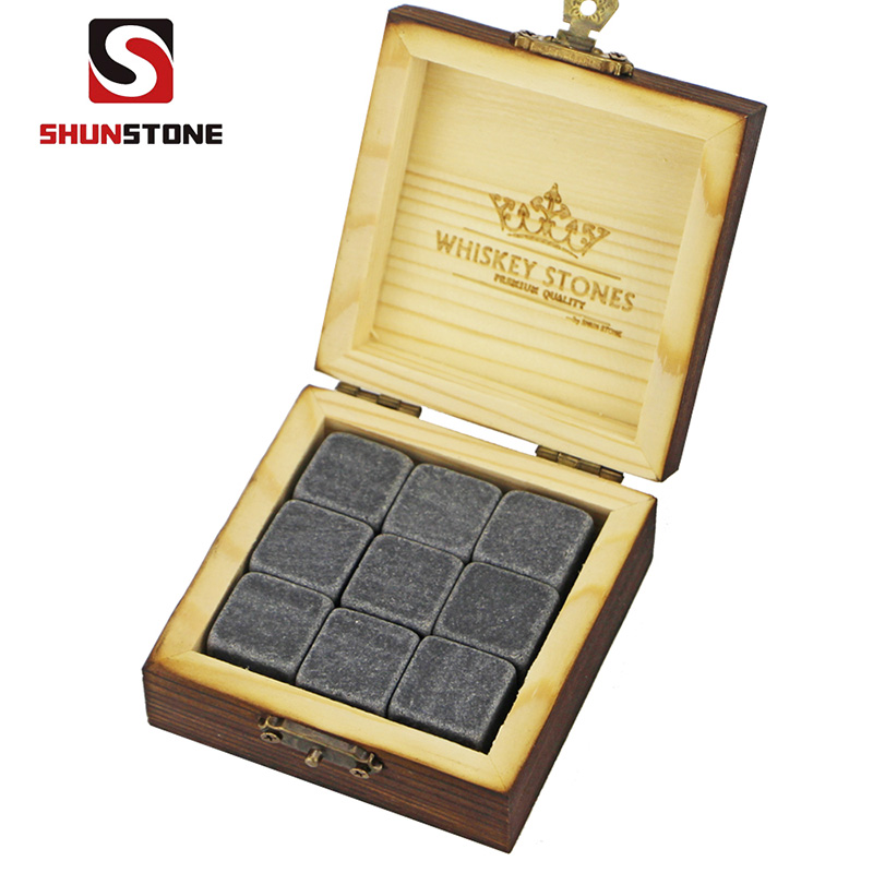 OEM Customized Whisky Ice Cube Stones - 9 pcs of Premium Corporate Gift Set Whiskey Stone Rock Whiskey Glass Whiskey Stone and Custom Promotional Gift Set Wholesale Price Best – Shunstone