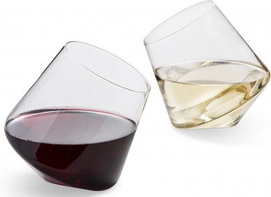 Amazon kub muag Rolling pob zeb wine iav Tes Blown Elegant Wine Glassware