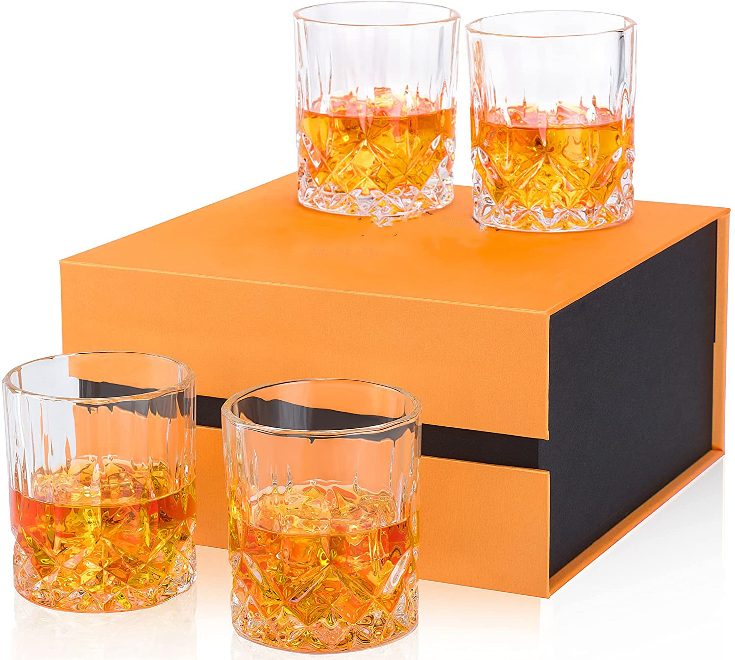 Manufacturer ofWhisky Square Stones -  Crystal Whiskey Glasses Set Rocks Glass Tumbler for Scotch Irish Whisky Best Lowball Glass – Shunstone
