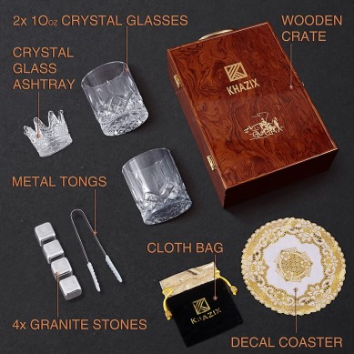 Whiskey Stones Whiskey Glass gift Set Stainless Steel Ice Cube for men