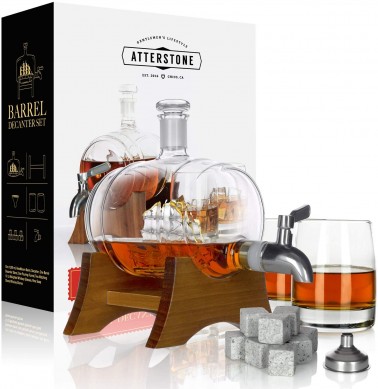 Whiskey Decanter Stainless Steel Dispenser Funnel Whiskey Glasses Custom Whiskey Stone Set