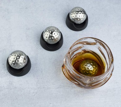 Golf Ball Shaped Stainless Steel Whisky Stones Marangyang regalo para sa mahilig sa alak