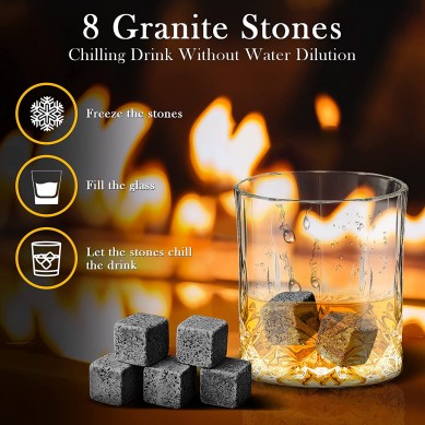 Whisky stone Whisky glass Scotch Glasses 8 Granite Chilling stone cigar cutter slate coaster wooden army box