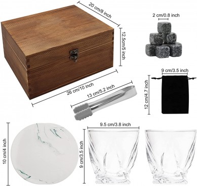 Amazon top seller whiskey stone set  Whisky glass wine Glasses 8 Granite Chilling Rocks bar mat in Wooden  Box