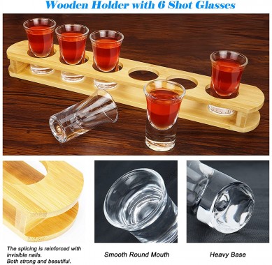 Spirits glasses set with bamboo hloder vodka shot glass wine festival gifts for men