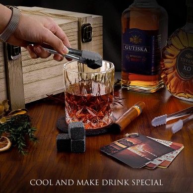 Whiskey Stones Whiskey Glasses Set Cool Stuff Bar Accessories Reusable Ice Cubes Men  Birthday Gift