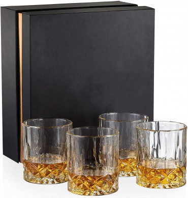 Old Fashioned Whiskey Glasses Unique Bourbon Glass  Liquor Vodka Bourbon Cocktail Scotch Tumbler Bar Glasses Set