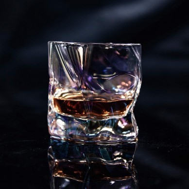 rainbow Rock Glasses Coasters Thick Twisted Whiskey Tumbler Glass for Perfect Whiskey Gifts for MEN