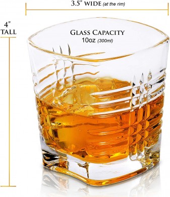 Premium Lead free Whiskey Glasses Set 10oz Double Old Fashioned Rocks Glasses gift box
