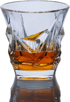 Crystal Whiskey Glass Lead Free Set of 4 Tasting Tumblers for Drinking