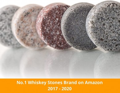 Colorful Round shape whiskey stone drinking rocks granite unique by wooden tray