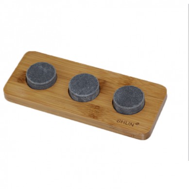 Popular Moon shape Artificial ice cubes whiskey stone kit 3 pcs of big Whiskey Stones Gift Set Premium ice cube Rocks in Elegant Wooden Tray