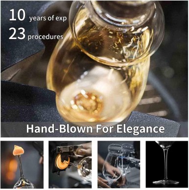 Amazon hot selling Italian Style Crystal Wine Glasses  Lead Free Premium Crystal Clear Glass Gift Box