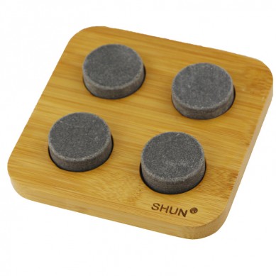 Good quality Granite Cooking Stone -
 4 pcs of big Whiskey Stones Gift Set Premium round ice cube Rocks in Elegant Wooden Tray – Shunstone