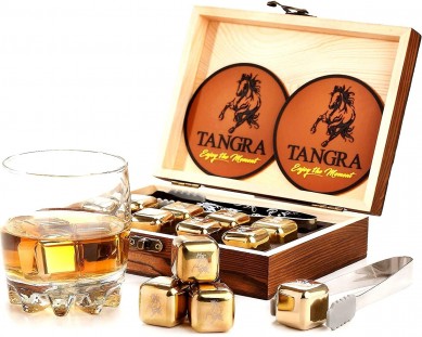 Amazon hot selling Stainless Steel whiskey stone Customized lasher logo cup coaster gift
