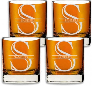 Personalized Scotch Whiskey Glasses Set Customizabl Bourbon Drinking Whisky Rocks Gift