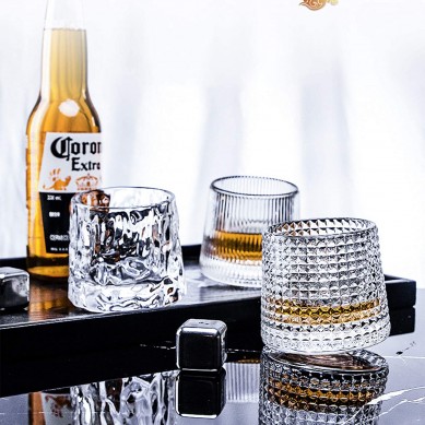 Crystal Whiskey Glasses Old Fashioned Glasses Tumbler Rocks Bar Glass for Drinking