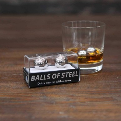 Whiskey Stones Stainless Steel Ice Cube Metal Reusable Balls untuk hadiah Natal