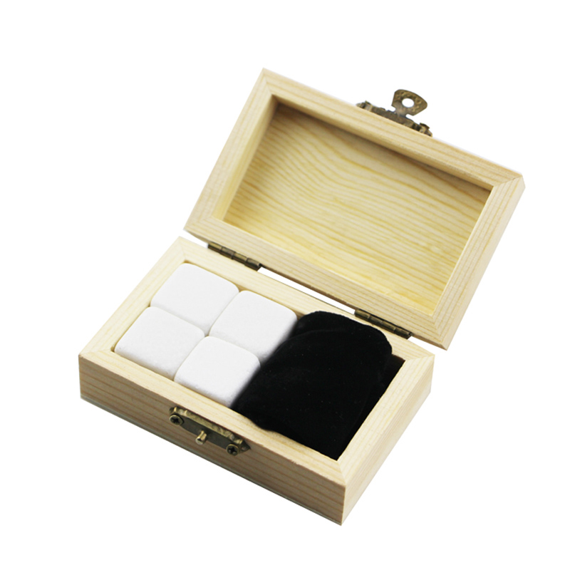 Wholesale Whiskey Stones Cube - 4 pcs of Pearl White  Drinking Stones with High Quality Chilling Stones Whiskey Stones With Wooden Box – Shunstone