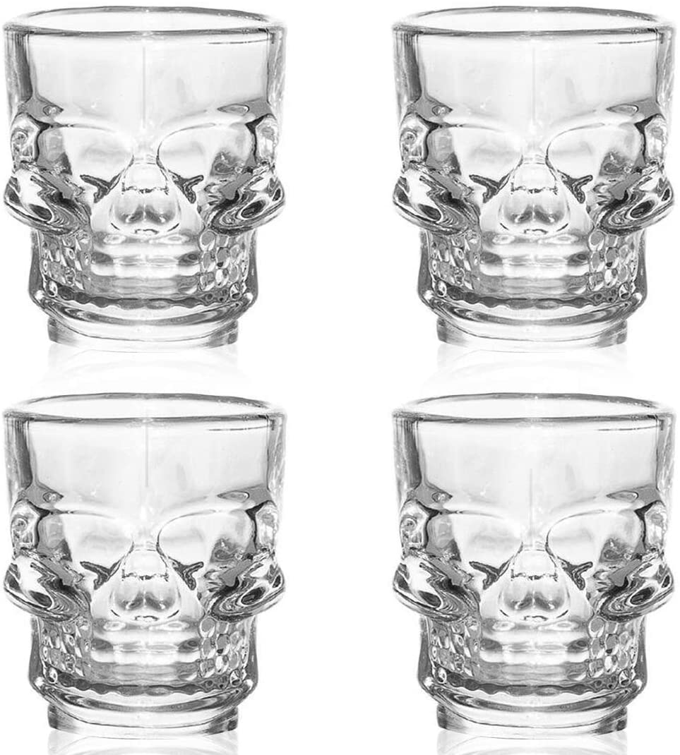 New Fashion Design for Jewelery Gift Box - Skull Shot Glass Set 4 Halloween Crystal Skull Design 25ml 50ml Large by Flow Barware – Shunstone