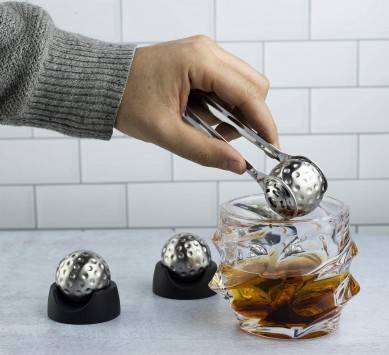 Golf Ball Shaped Stainless Steel Whisky Stones Marangyang regalo para sa mahilig sa alak