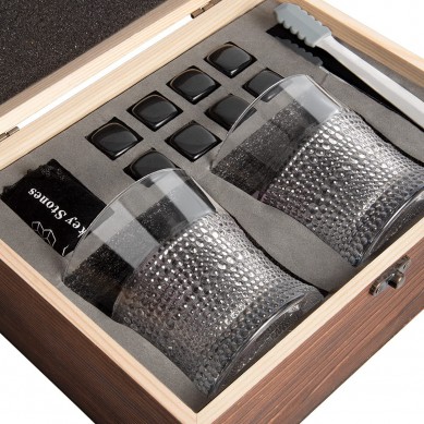 Whiskey Stones Whiskey Glass Gift Boxed Sets 8 Basalt Chilling Whisky Rocks Whiskey Lovers Gifts for Men