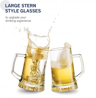 Solid Heavy Large Beer Glasses with Handle